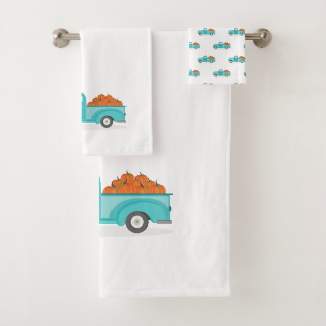 Camión azul cosecha otoño (In situ)