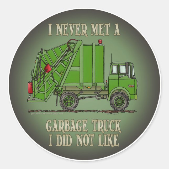 Camión basura Operador verde Pegatina de citas par (Anverso)