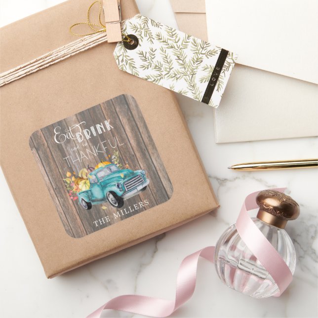 Camión cosecha vintage | Pegatina de Acción de Gra (Regalar)