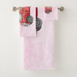 Camión de amor lindo con acuarela de carga cardíac