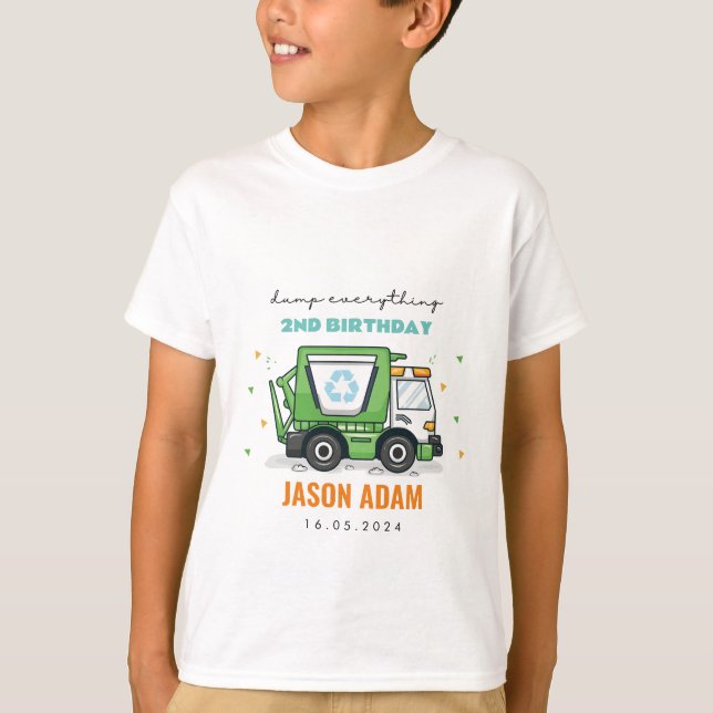 Camión de basura camisetas de niños fiesta de cump (Anverso)