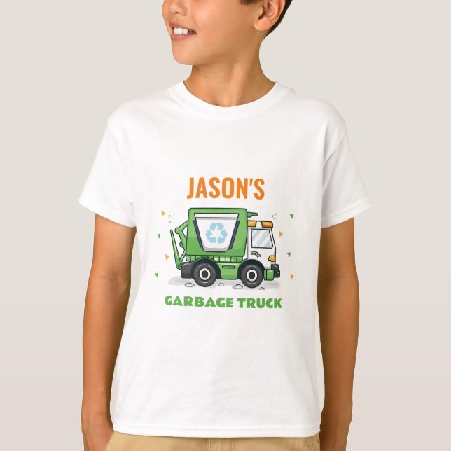 Camión de basura camisetas de niños fiesta de cump (Anverso)