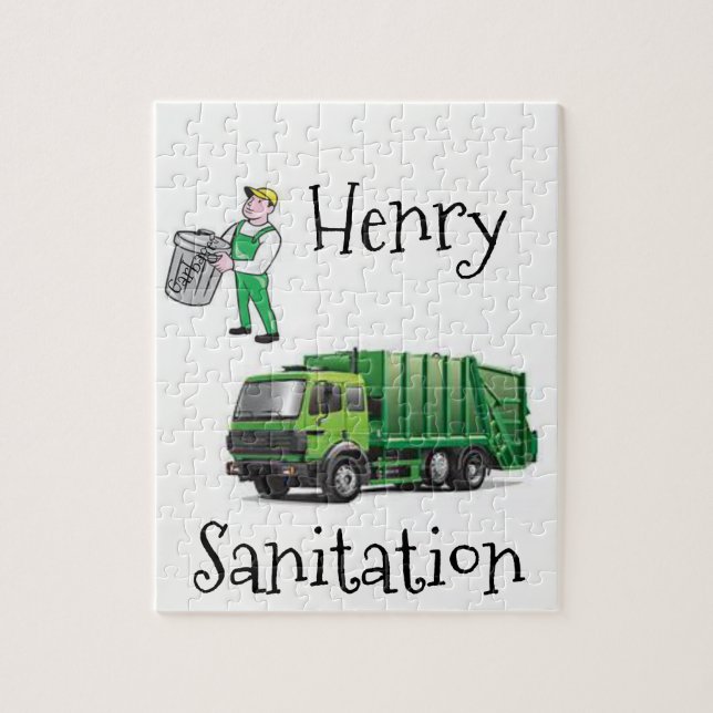 Camión de basura de rompecabezas (Vertical)