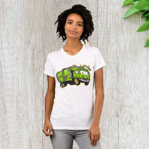 Camión de basura verde camiseta para mujeres
