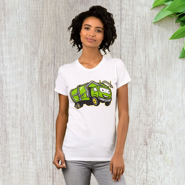 Camión de basura verde camiseta para mujeres (Subido por el creador)