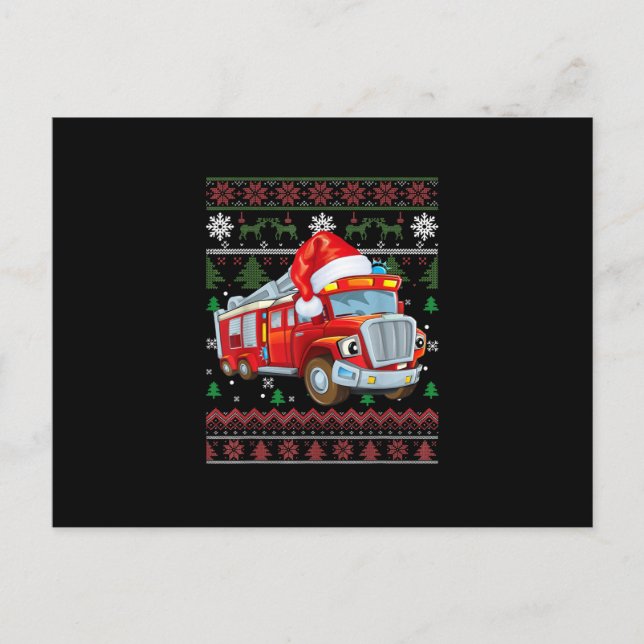Camión de bomberos Bombero Navidad Niño lindo Somb (Anverso)