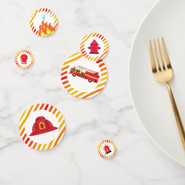 Camión de bomberos Confetti fiesta de cumpleaños (Grupo)