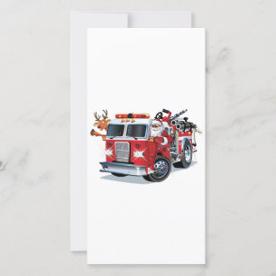 Camión de bomberos de Navidad de dibujos animados