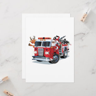 Camión de bomberos de Navidad de dibujos animados