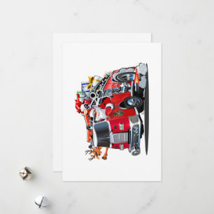 Camión de bomberos de Navidad de dibujos animados