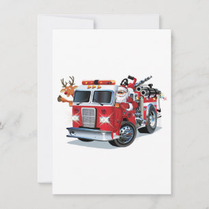 Camión de bomberos de Navidad de dibujos animados