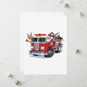 Camión de bomberos de Navidad de dibujos animados