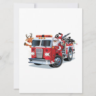 Camión de bomberos de Navidad de dibujos animados