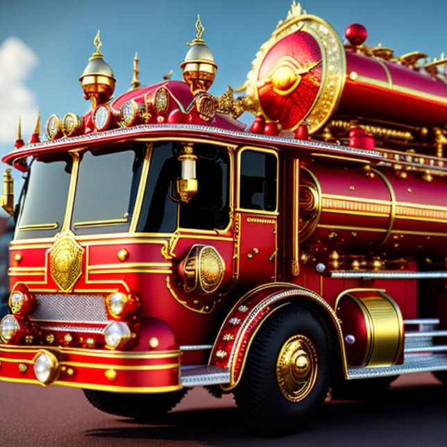 Camión de bomberos, motor de bomberos, decoración  (Subido por el creador)