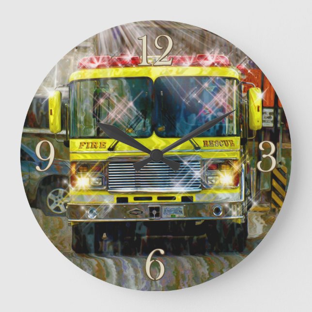 Camión de bomberos y rescate bomberos reloj de par (Anverso)
