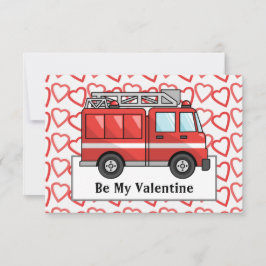 Camión de bomberos y tarjeta de San Valentín para