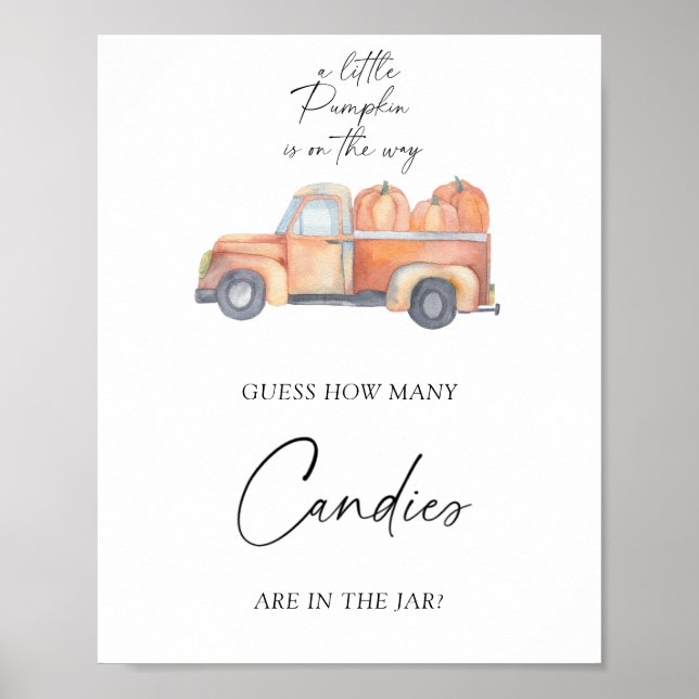 Camión de calabaza - adivinen cuántos Posters de c (Frente)