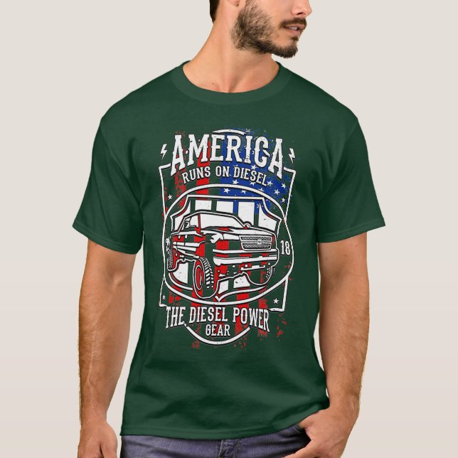 Camión de camiseta con bandera de los EE.UU. con a (Anverso)