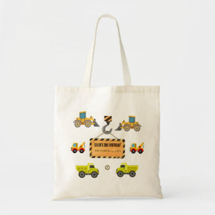 Camión de construcción Cumpleaños Bolsa Tote