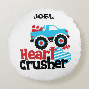 ¡CAMIÓN DE CRUSHER DE CORAZÓN COJÍN DECORATIVO PER