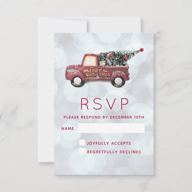 Camión de entrega de navidades con RSVP de árbol d (Anverso)