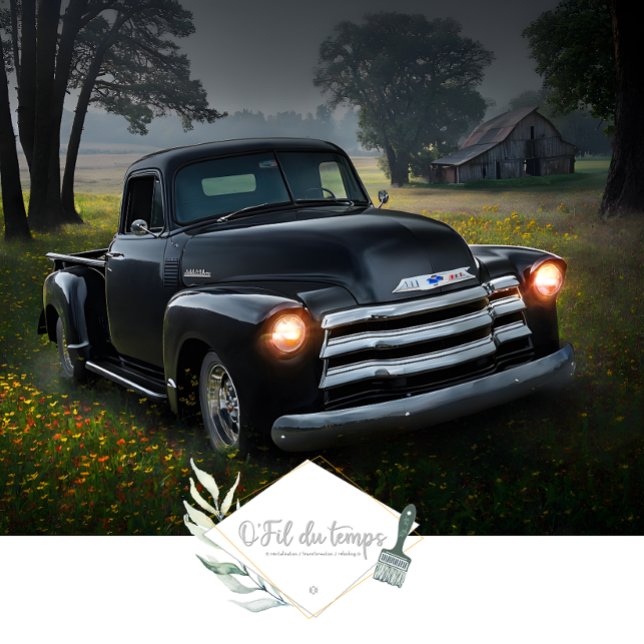 Camión de época en praderas y papel decorativo de  (Subido por el creador)