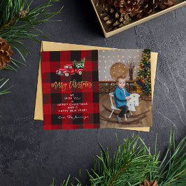 Camión de Feliz Navidad y Foto de Cuadro de Búfalo