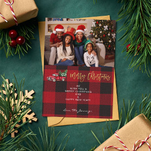 Camión de Feliz Navidad y Foto de Cuadro de Búfalo