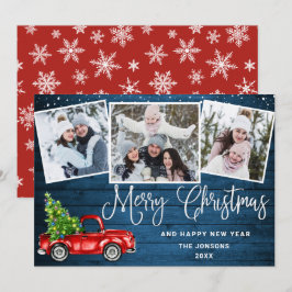 Camión de Granja Roja de Feliz Navidad 3 Foto