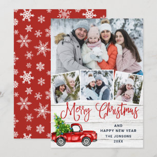 Camión de Granja Roja de Feliz Navidad 4 Foto