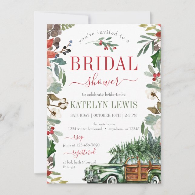 Camión de Invitación a la Ducha de Madera de Invit (Anverso)