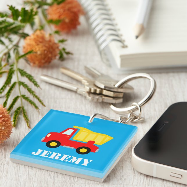 Camión de juguete personalizado llavero para niños (Frente Derecha)
