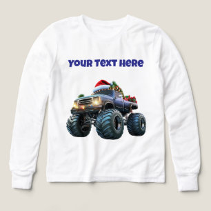 Camión de Navidad Monster Azul - camiseta de mezcl