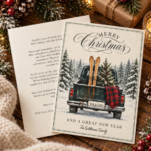 Camión de Navidad Vintage Rojo Buffalo Plaid