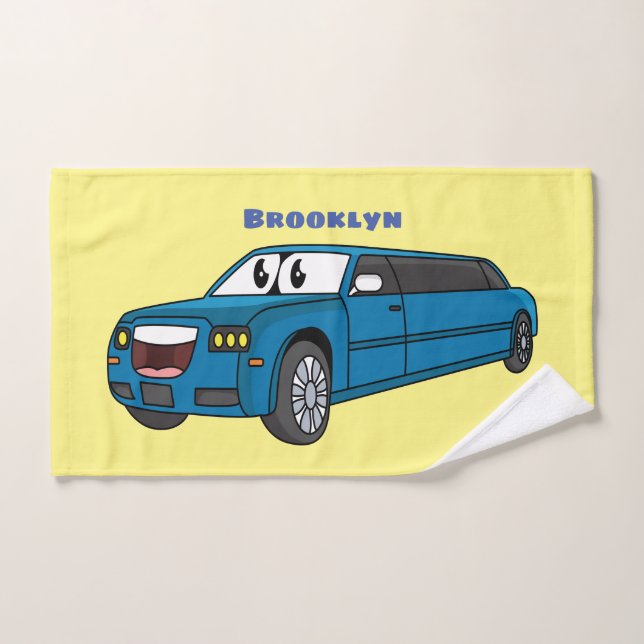 Camión de personalizado limusina azul muy feliz (Toalla de mano)