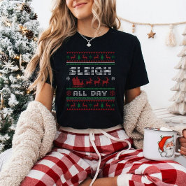 Camión de Santa Todo el Día Camiseta Fea de Navida