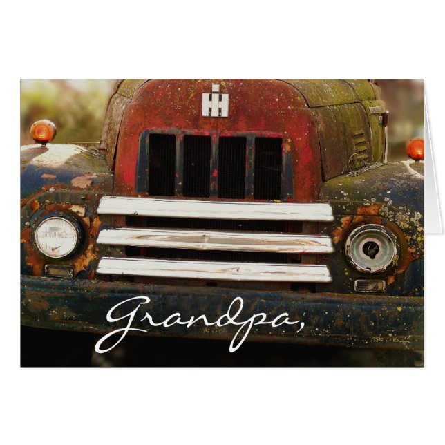 Camión Internacional de Cosecha Antiguo (Anverso (Horizontal))