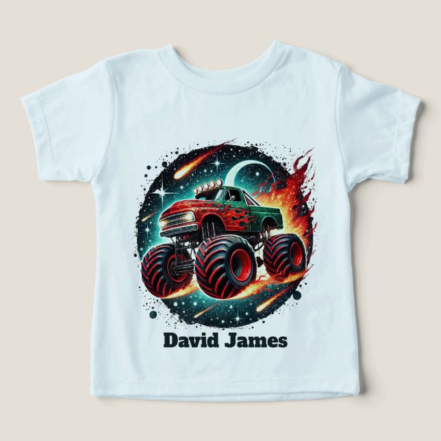 Camión monstruo de chicos genial personalizable (Diseño delantero )