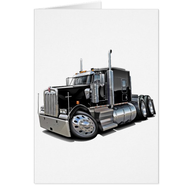 Camión negro Kenworth w900 (Frente)