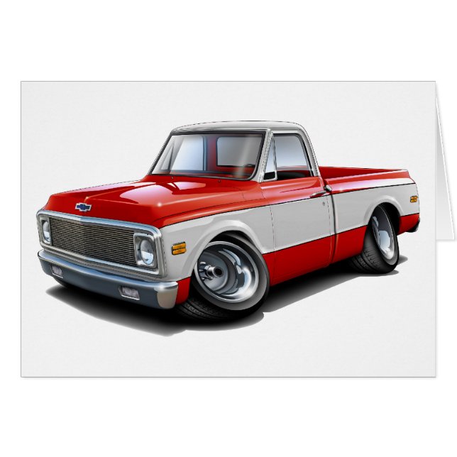 Camión Rojo-Blanco 1970-72 de Chevy C10 (Anverso (Horizontal))