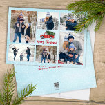 Camión Rojo de Fotos de Navidad de Feliz<br><div class="desc">Celebra la temporada con nuestras tarjetas multifoto de navidad de Feliz Navidad! Con una tipografía moderna y elegante, este diseño aporta un toque de encanto original con un camión rojo clásico bajo la nevada de invierno. El minimalista fondo acuático y el guión elegante añaden un toque creativo y único que...</div>