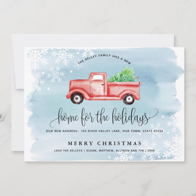 Camión rojo para granjas que mueve Invitación (Anverso)