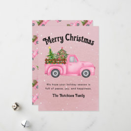 Camión rojo vintage Árbol de Navidad Merry