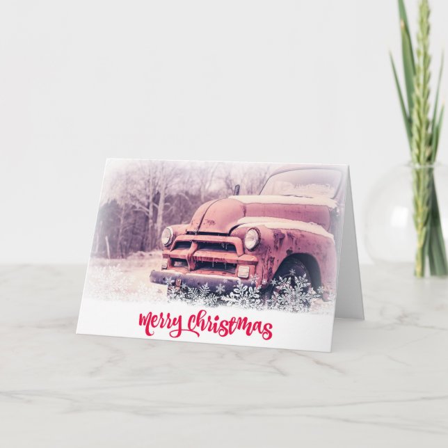 Camión Rojo Vintage de Navidad (Anverso)