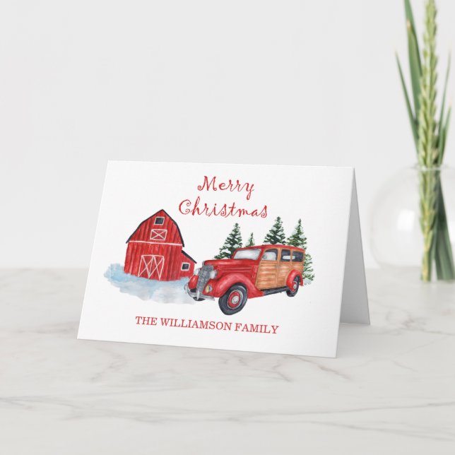 Camión rústico y ventilado Feliz Navidad (Anverso)