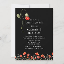 Camión Vintage Red Poppies Invitación a la ducha d