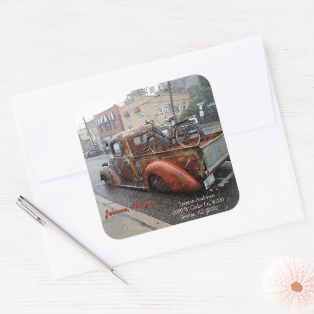 Camión y bicicleta de época / Sellos para sobres J (Sobre)