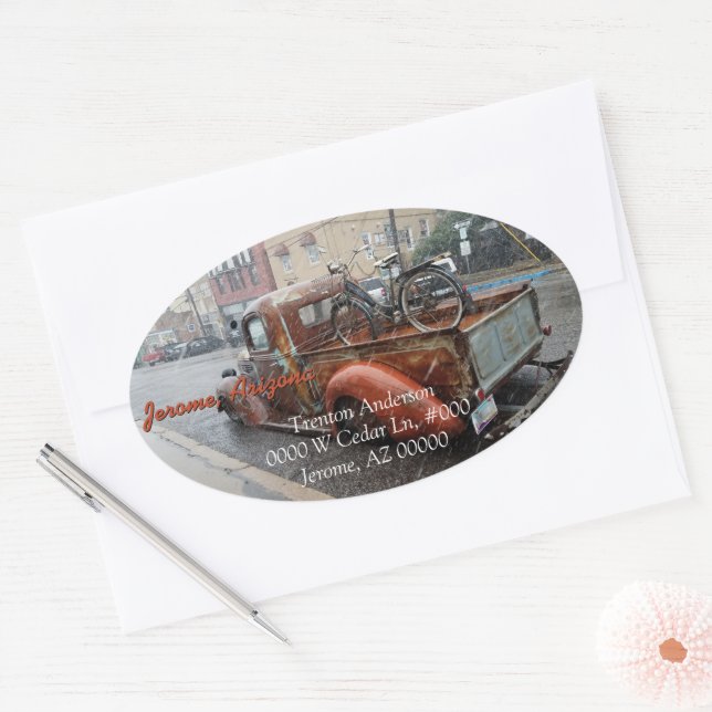 Camión y bicicleta de época / Sellos para sobres J (Sobre)