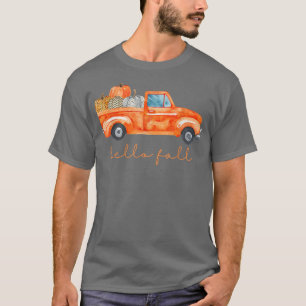 Camión y calabazas Cute camiseta de otoñoHola Caíd