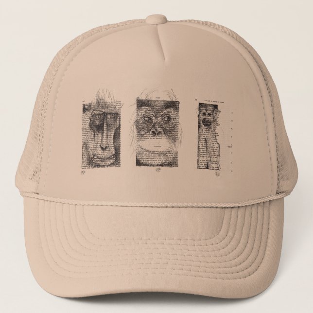 Camionero 3 monos sabios para el Gorra chino de año nuevo (Anverso)